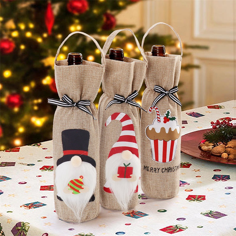 Christmas Bottle Cover Set with Multiple Styles - Holiday Decor