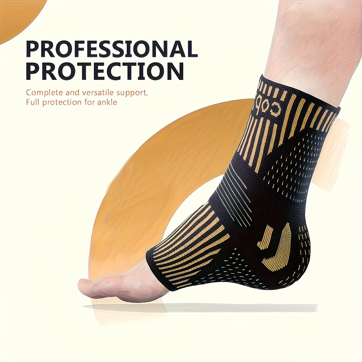 Copper Ankle Support Sleeves - Wicking, Arch Stabilization, Unisex