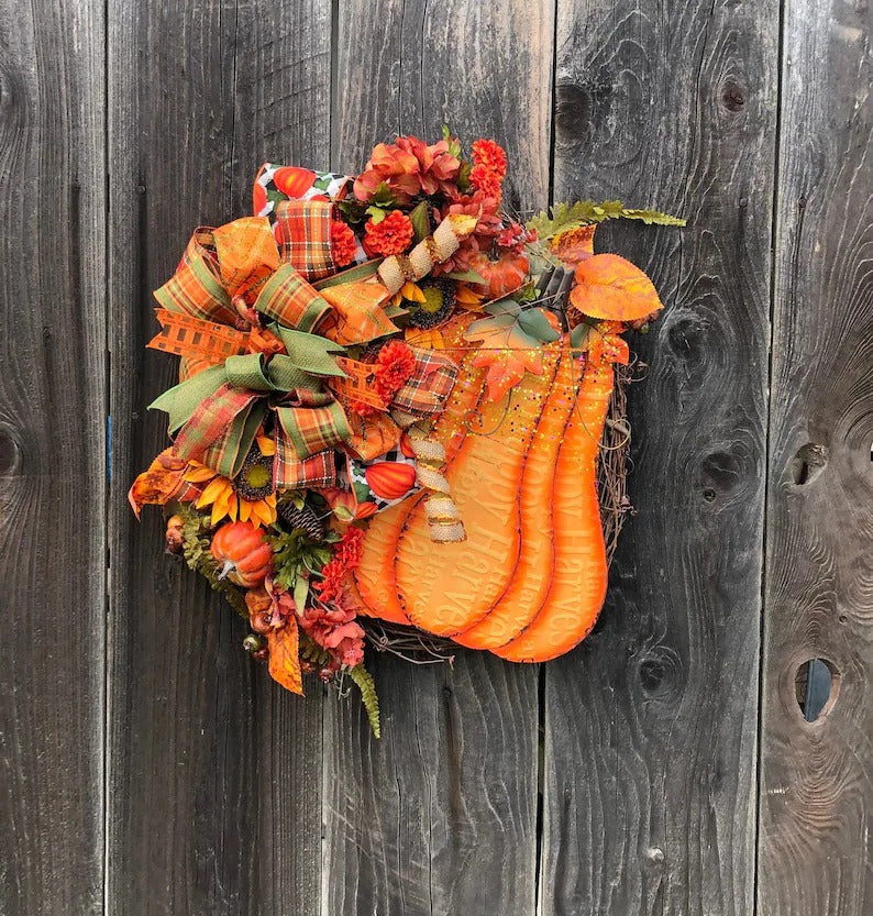 Orange Pumpkin Garland Holiday Decoration for Home & Garden
