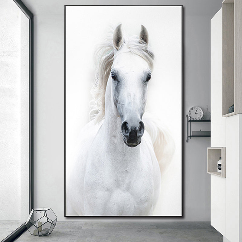 White Horse Canvas Wall Art Animal Poster Print Multiple Sizes