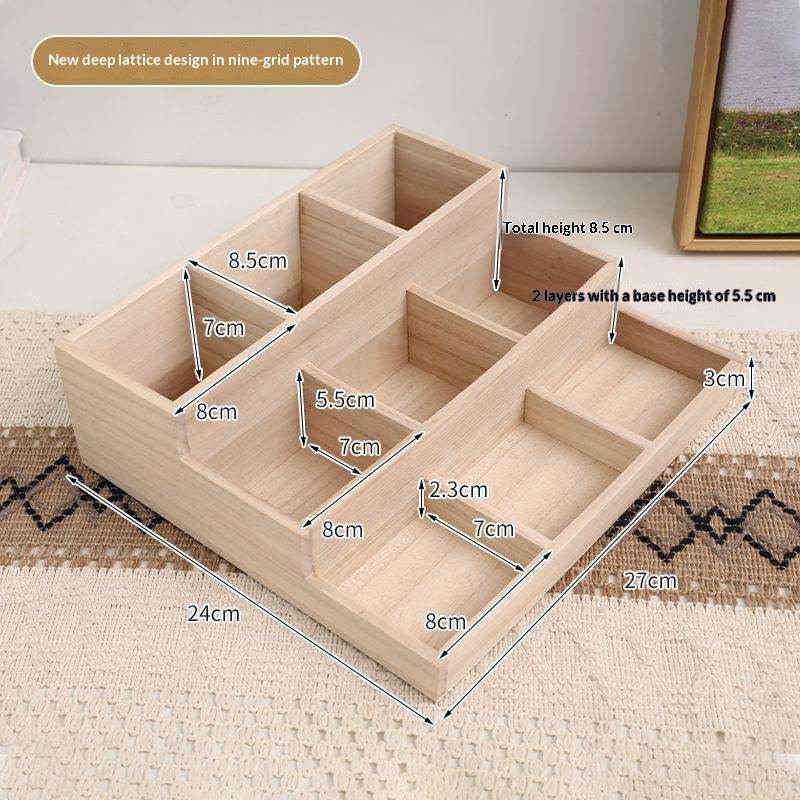 Multi-Layer Solid Wood Display Rack with Step Style for Home & Office Storage