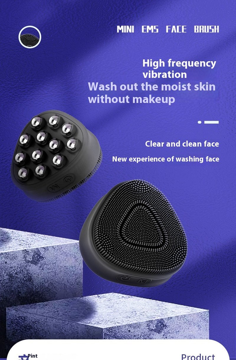 Electric Silicone Facial Cleansing Device with Multi-Gear Light Therapy