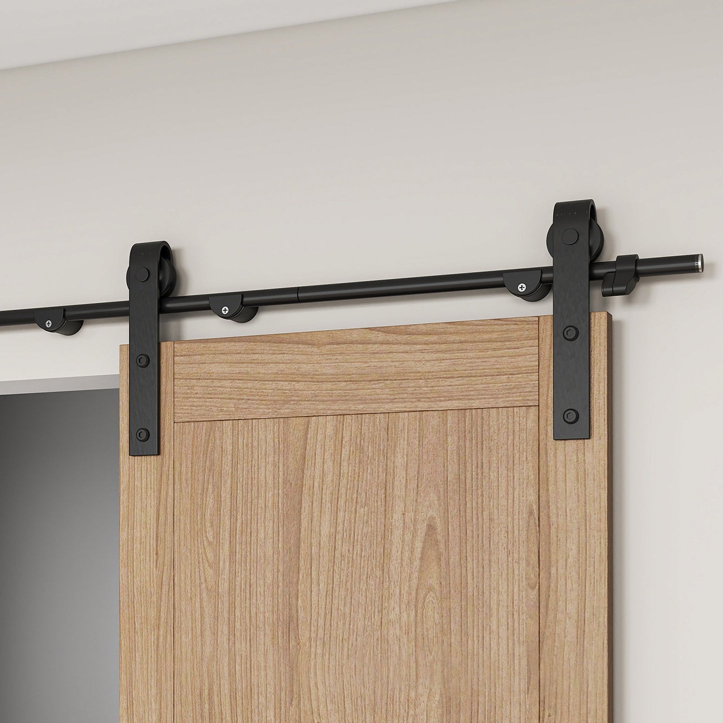 6.6FT Sliding Barn Door Hardware Kit Smoothly And Quietly Track With