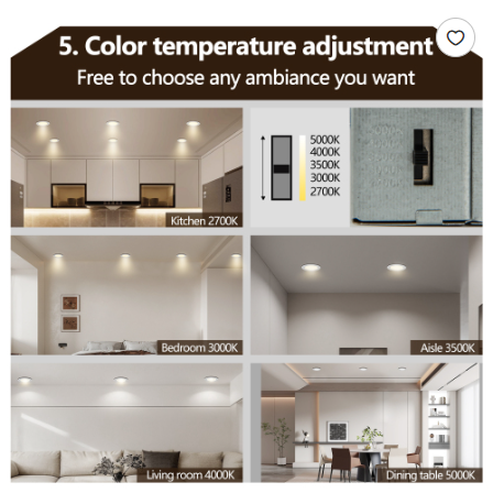 12-Pack 4 Inch Ultra-Thin Recessed Ceiling Lights Dimmable Color Changing LED Downlights