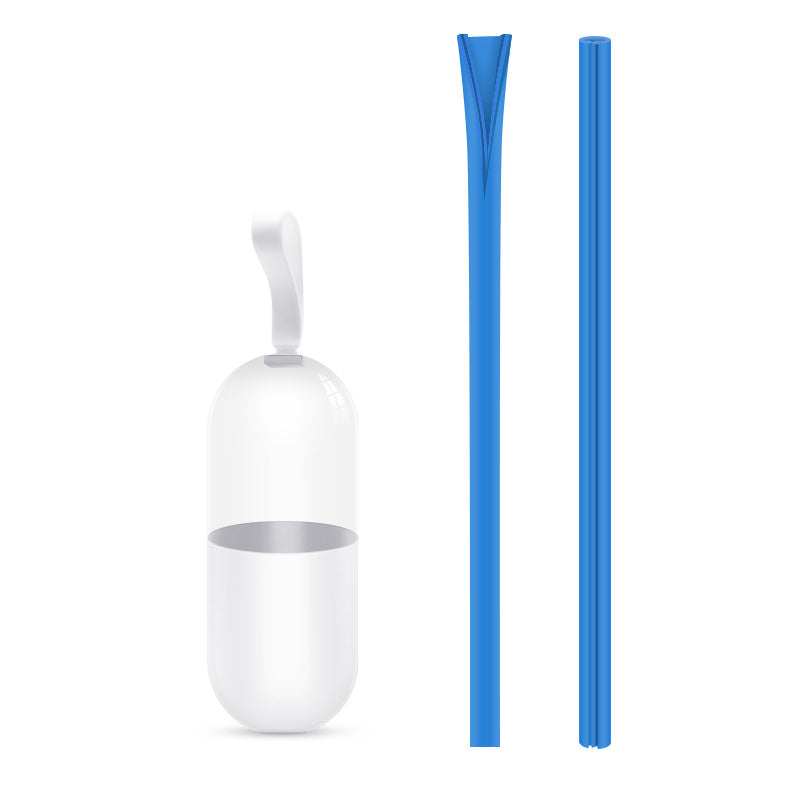 Detachable Silicone Folding Straw with Zipper Buckle - Reusable Drinkware