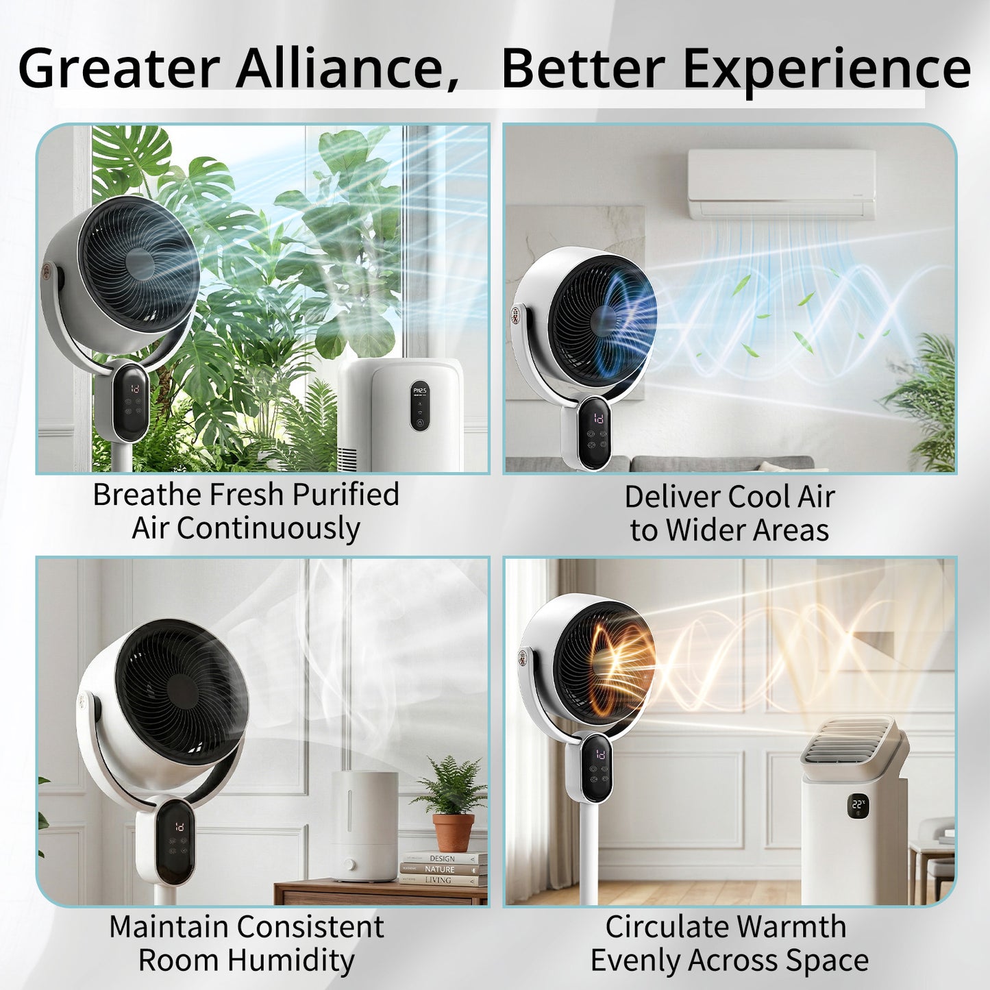 Standing Desk Fan with Remote & Oscillation - 110V 40W Air Circulator, 3 Speeds, 12H Timer