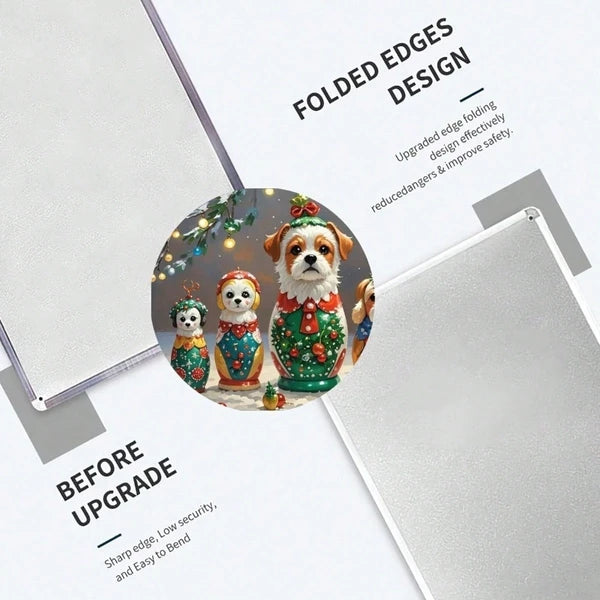 Christmas Eve Puppy Nesting Dolls Metal Wall Sign - 8x12 Inch