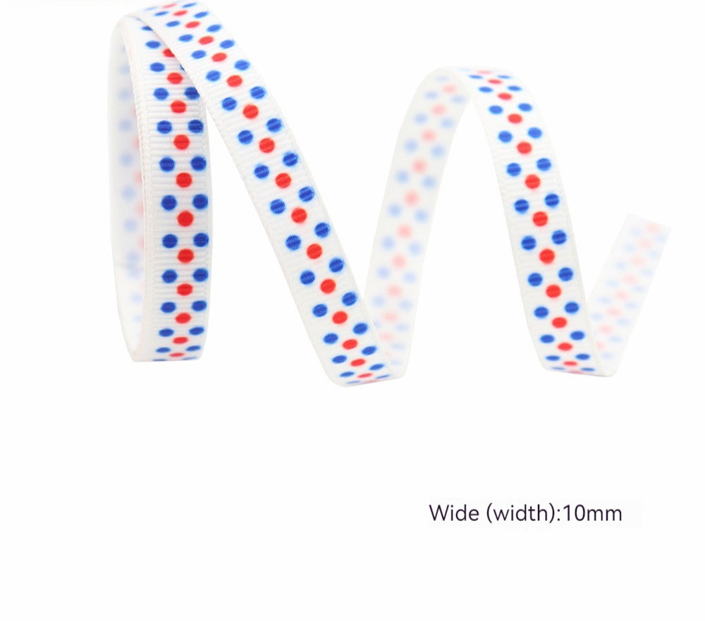 Stars and Stripes Ribbon Dovetail Bowknot Hair Accessory - Multiple Colors & Lengths