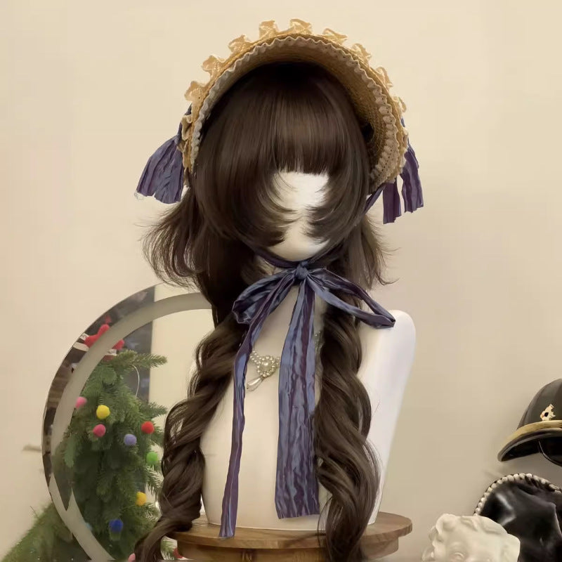 Jellyfish Style Synthetic Wig with Long Curl & Face-Flattering Fit - Cool Brown