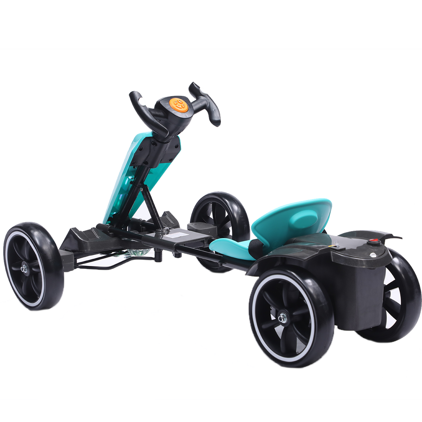 12V Electric Kids Pedal Go Kart with Adjustable Seat - Light Blue