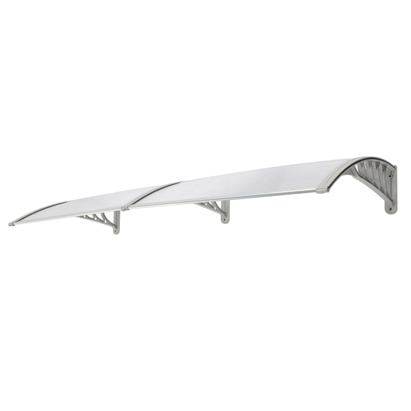 Door & Window Rain Cover Canopy - Silver & Gray Bracket