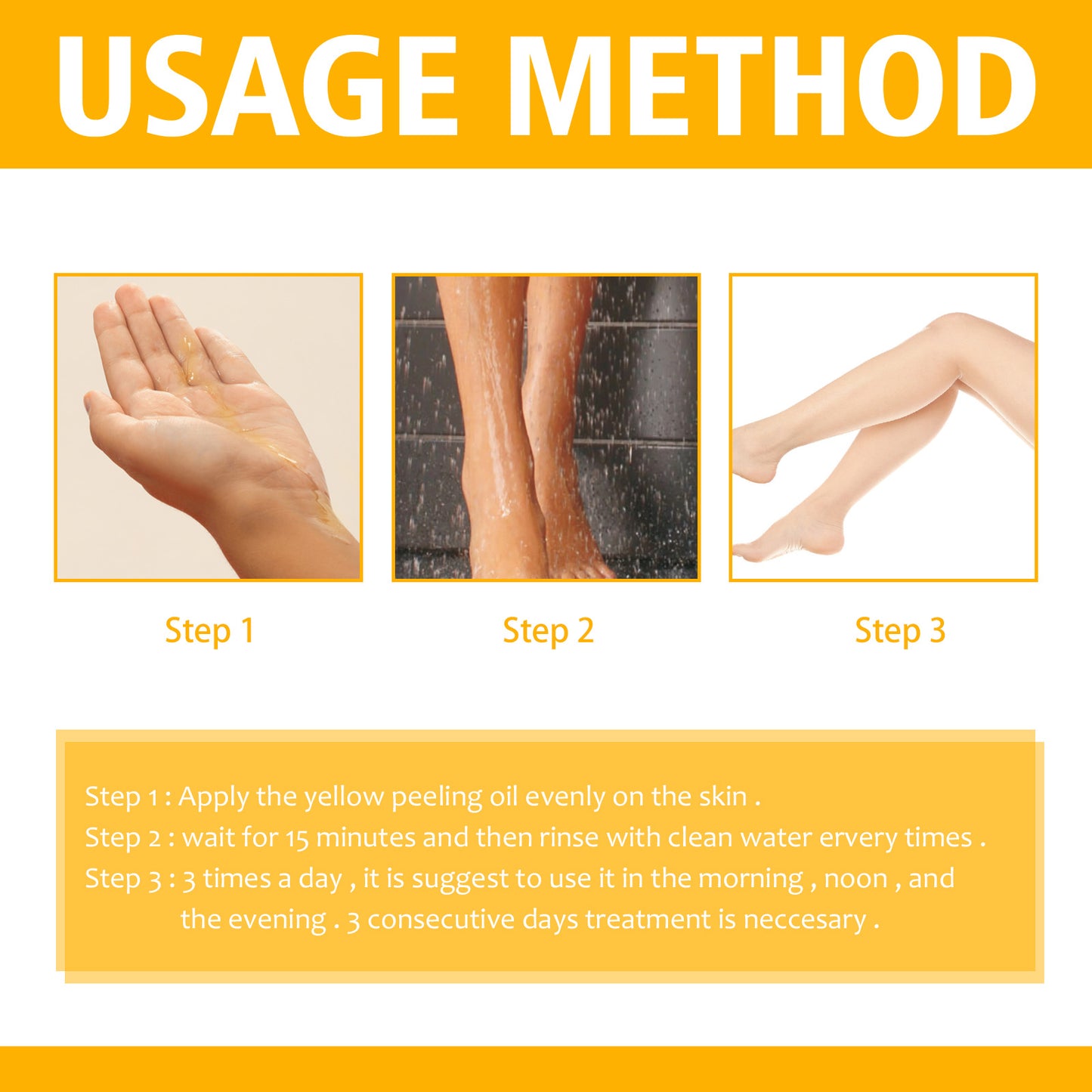 Yellow Exfoliating Oil for Body - Hydrating & Brightening Skin Care 100ml