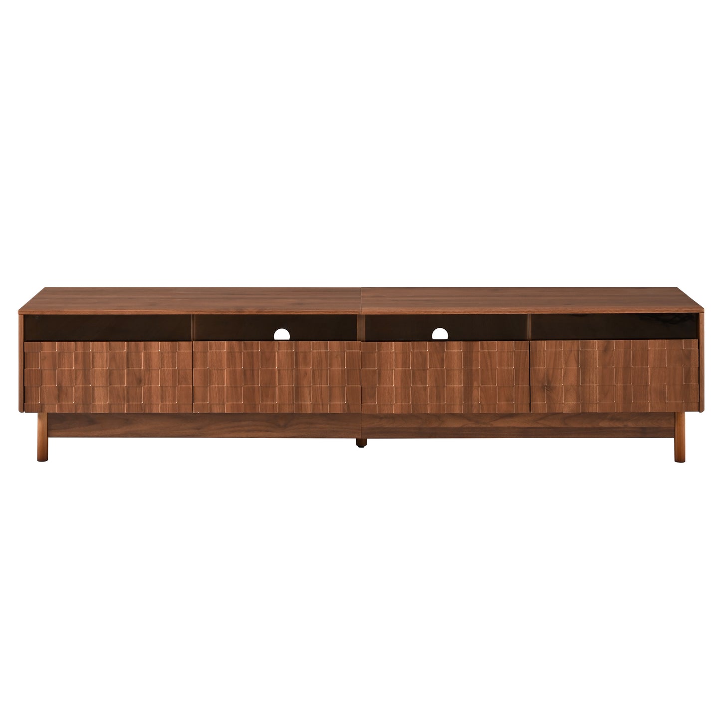 78 Inch TV Stand for Living Room - Modern Entertainment Center with LED Lights and Glass Drawers