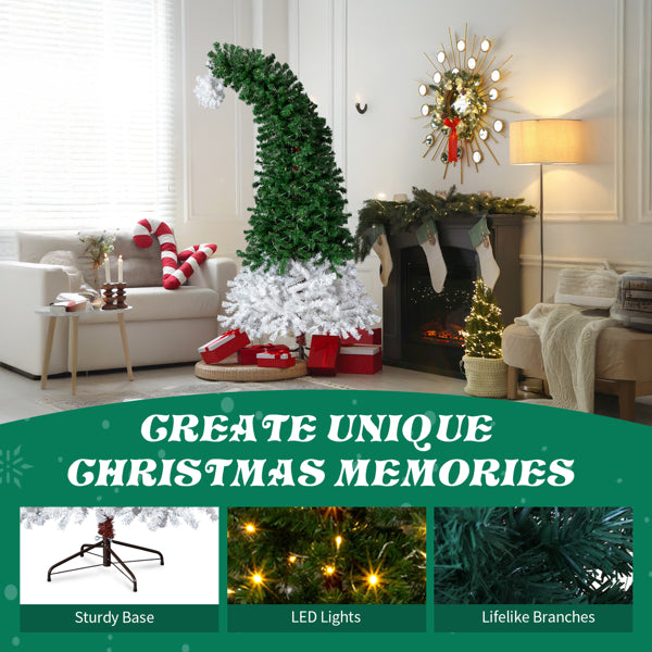 6 FT Pre-lit Santa Hat Christmas Tree with 250 Warm White Lights