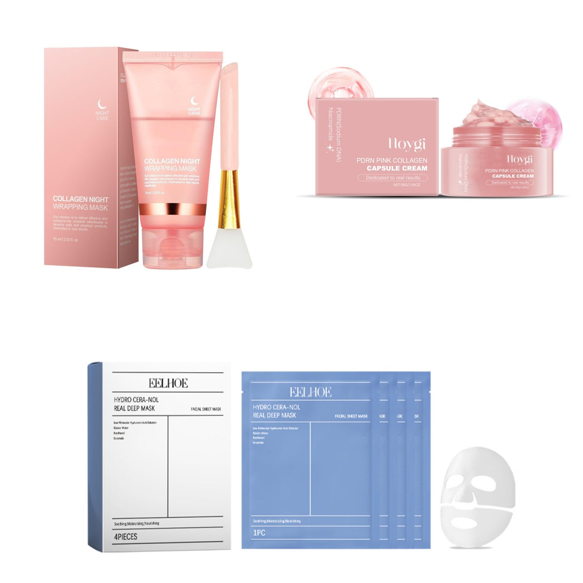 Deep Nourishing Moisturizing Facial Mask Set for Skin Hydration & Repair