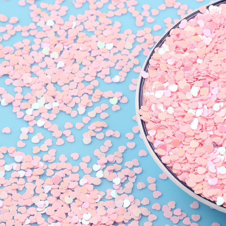 Iridescent Heart-Shaped Sequin Garment Accessories 500g Bulk Pack