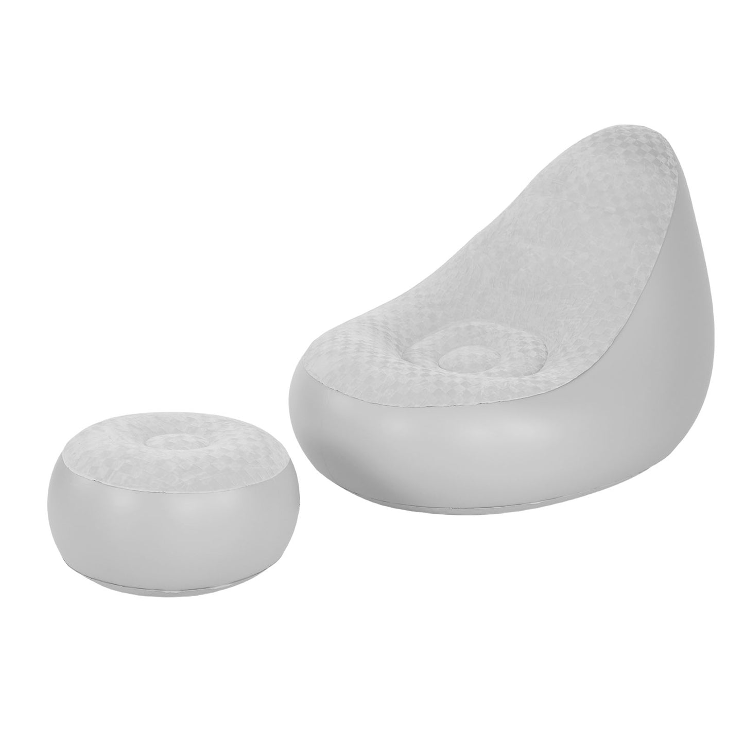 Inflatable Lounge With Footstool PVC Flocking Water Proof Folding