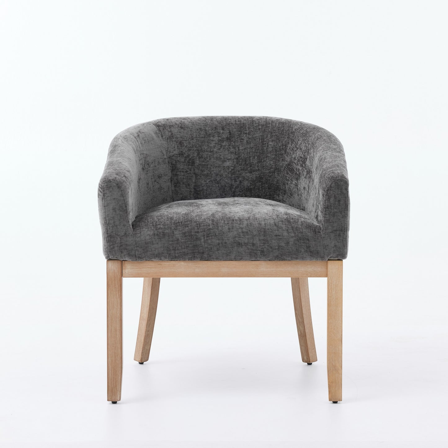 Mid Century Modern Upholstered Barrel Dining Chairs With
