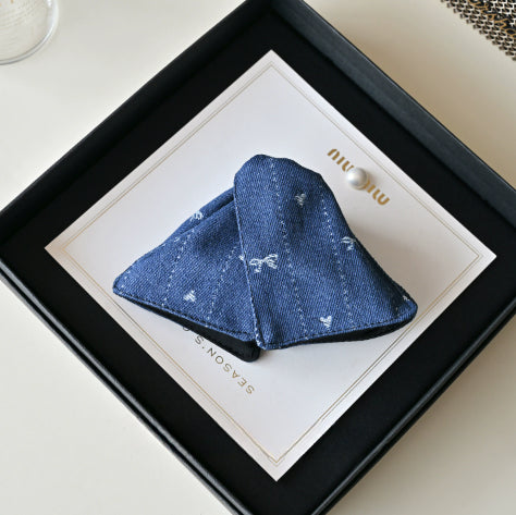 Korean Style Hair Barrette Clip - Bow Triangle Design