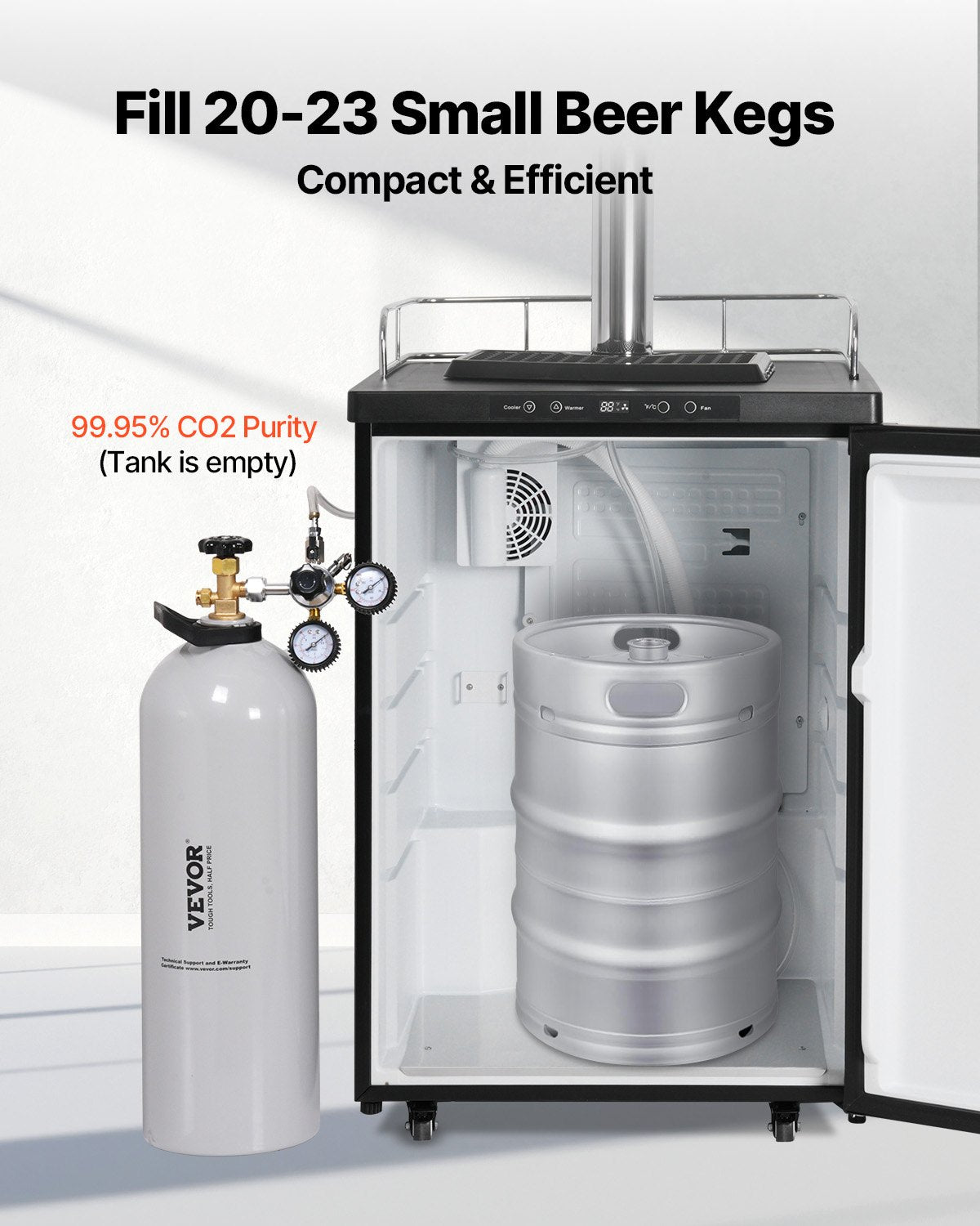 20 lbs CO2 Tank - Durable Aluminum Cylinder with CGA320 Valve