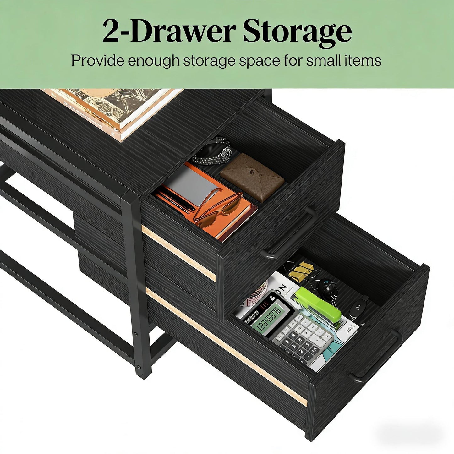 Multifunctional Computer Desk with Storage - Black