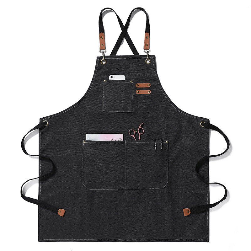 Thickened Canvas Jean Apron for Kitchen & Household Use - Multiple Colors
