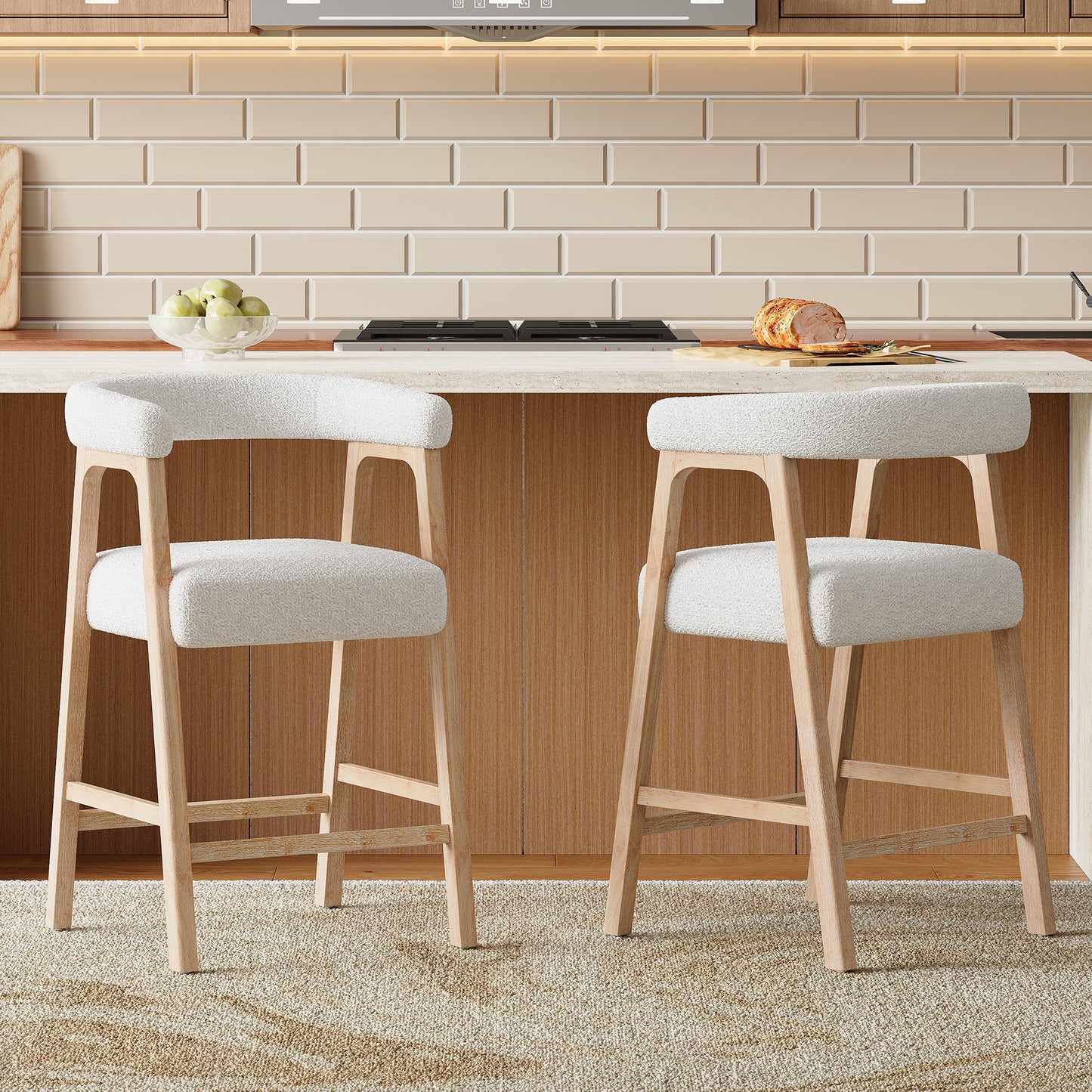26 Seat Height Bar Stools With Back, Comfortable Counter For Kitchen