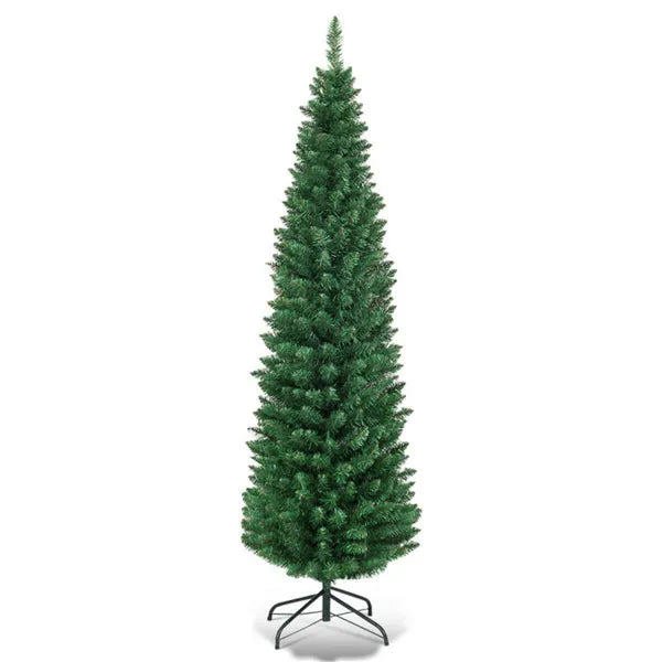 5ft Slim Pencil Christmas Tree - Space-Saving Flocked Design