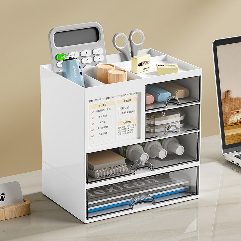 Multi-Functional Transparent Drawer Pen Holder Organizer with Dividers