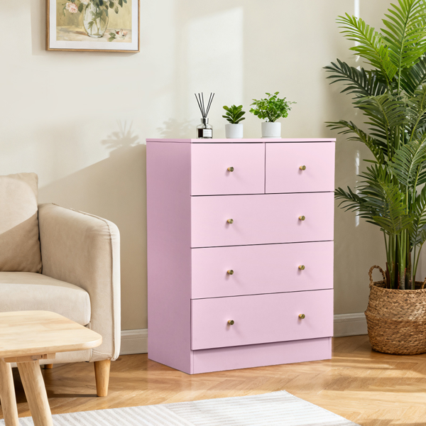 25.98inx15.75inx35.83in LxWxH 4-Tier 5-Drawer Cabinet Drawer Dresser