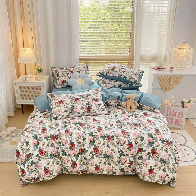 Pure Cotton Bedding Set - Thick, Brushed, Multiple Sizes & Variants