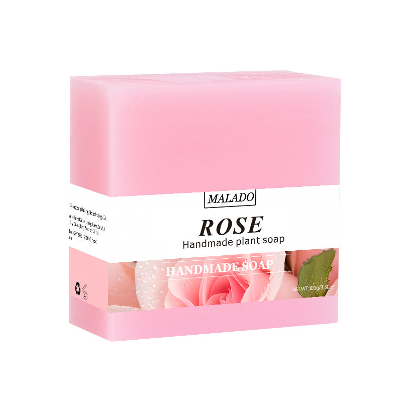 Square Rose Soap 100g - Body Care Bar Soap for Gentle Cleansing