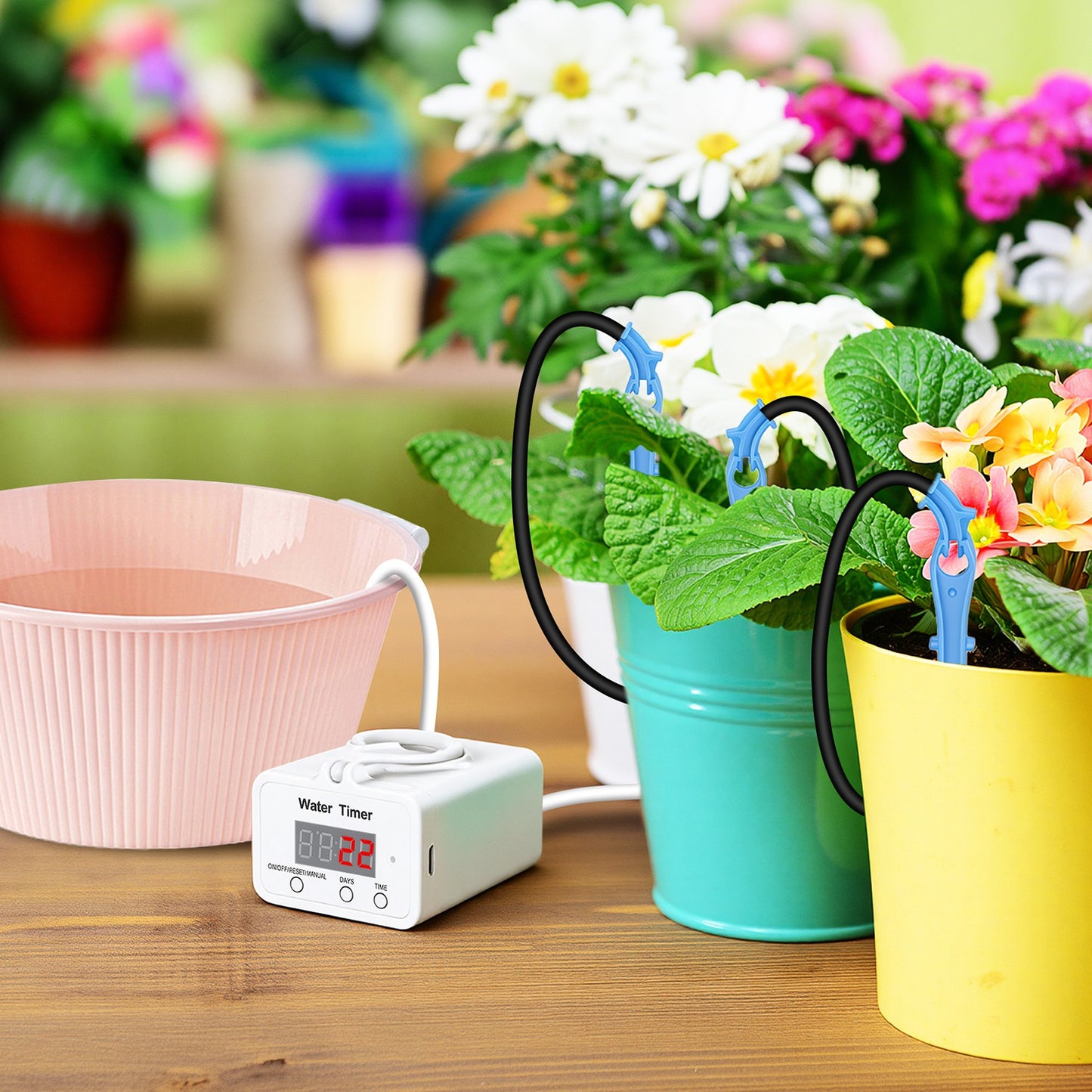 Automatic Plant Watering System with LCD Display Rechargeable Drip Irrigation for Indoor Plants