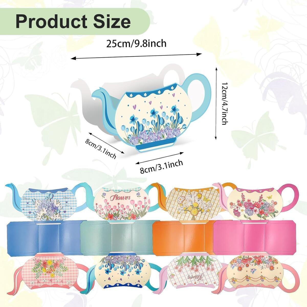 24 Pcs Tea Party Flower Box Centerpieces - Pink, Blue, Green, Yellow