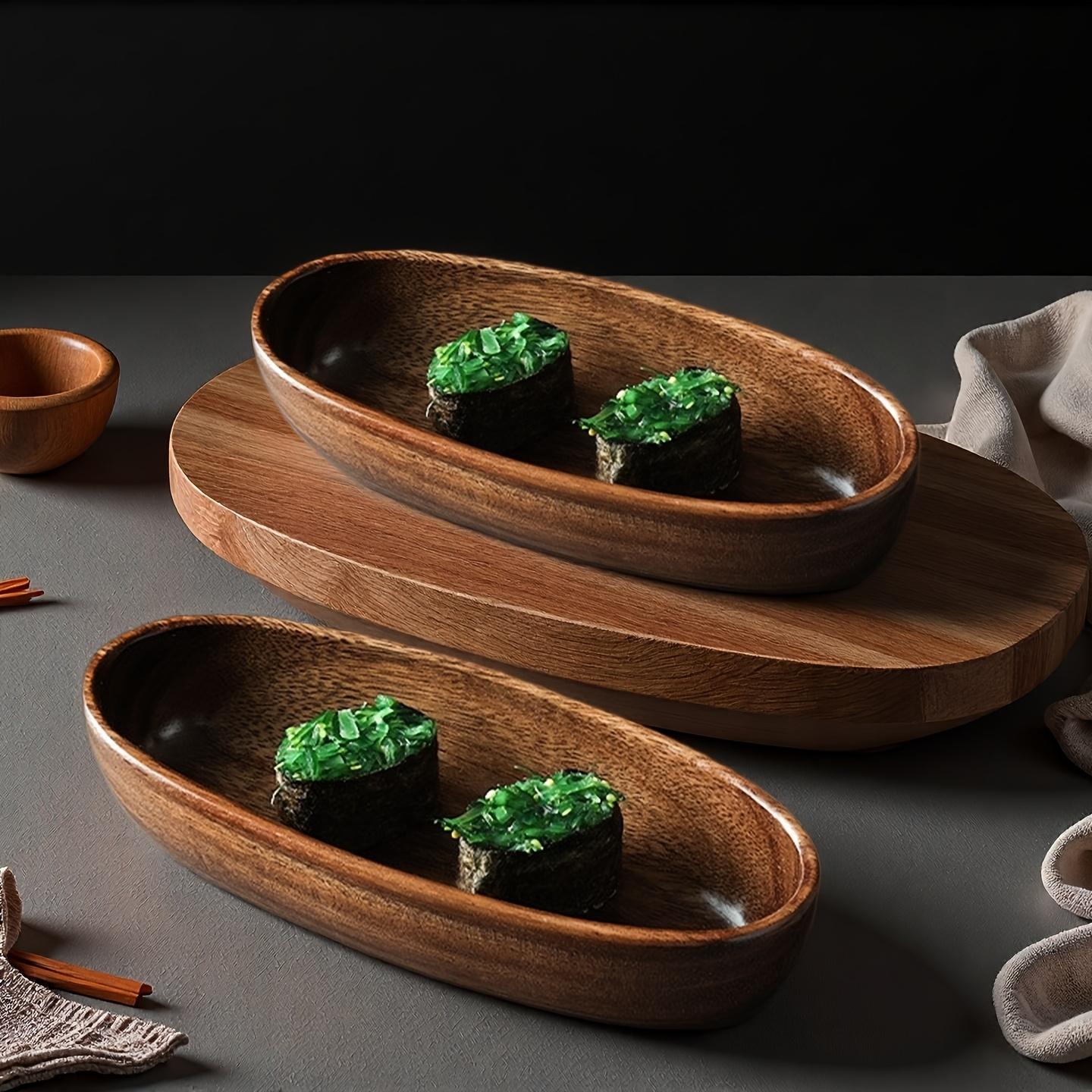 Four-piece Japanese Boat-shaped Sushi Platter, Stylish Handmade From