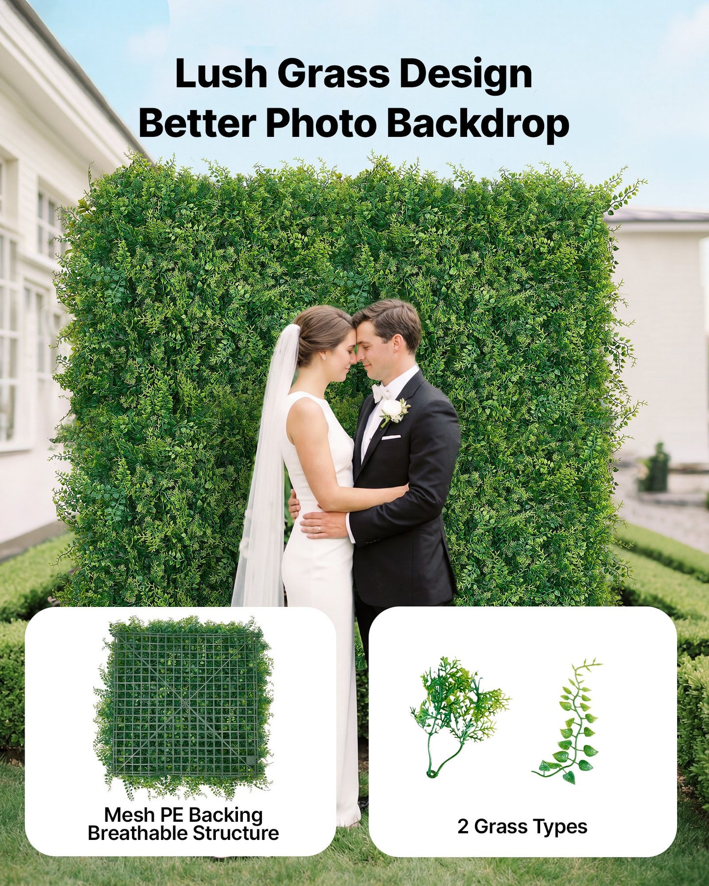 Artificial Greenery Wall Panels - 12pcs 20x20 Inch Privacy Fence Backdrop for Garden & Events