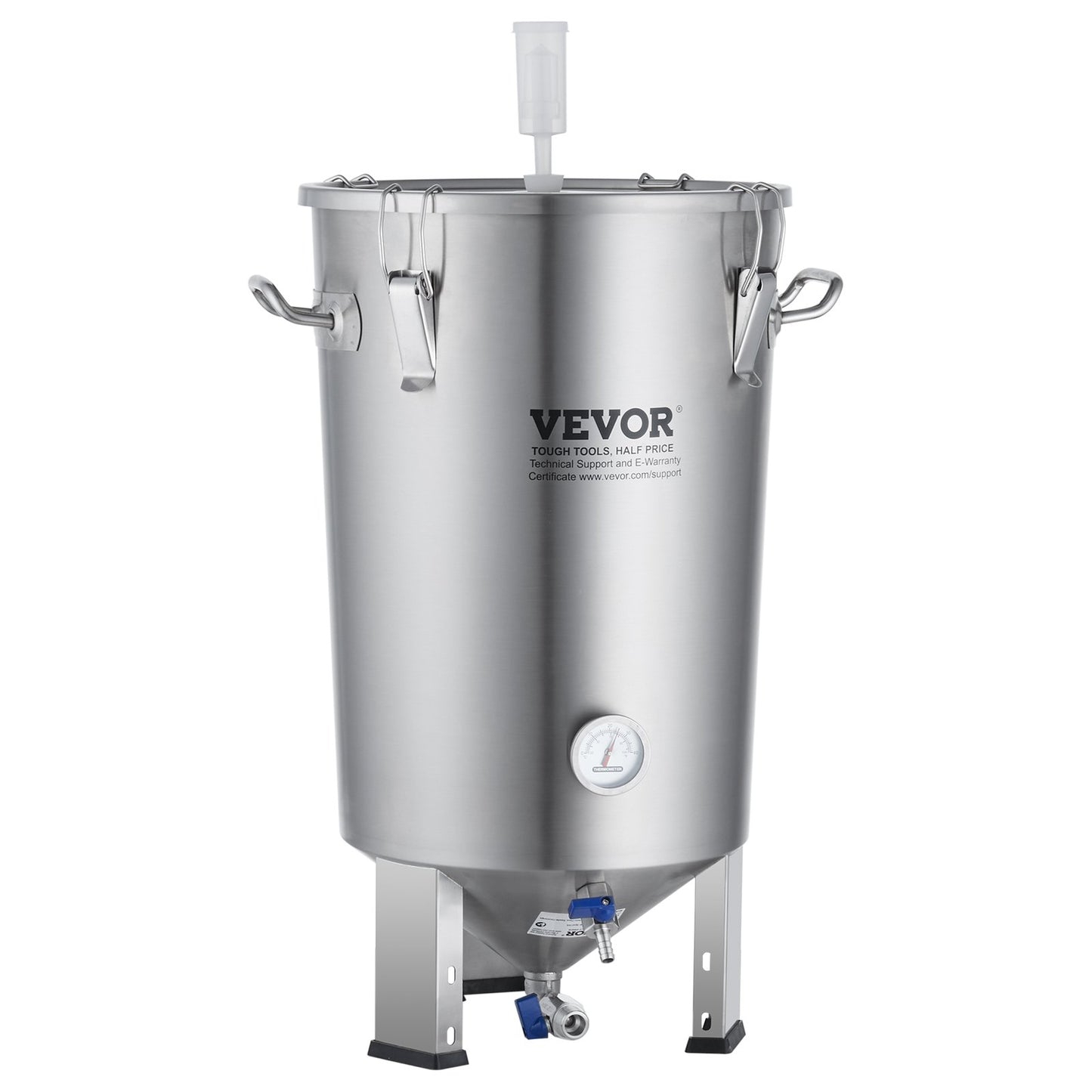 8 Gallon Stainless Steel Brew Fermentor with Lid & Thermometer