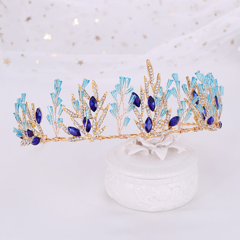 Blue Crystal Crown Headband