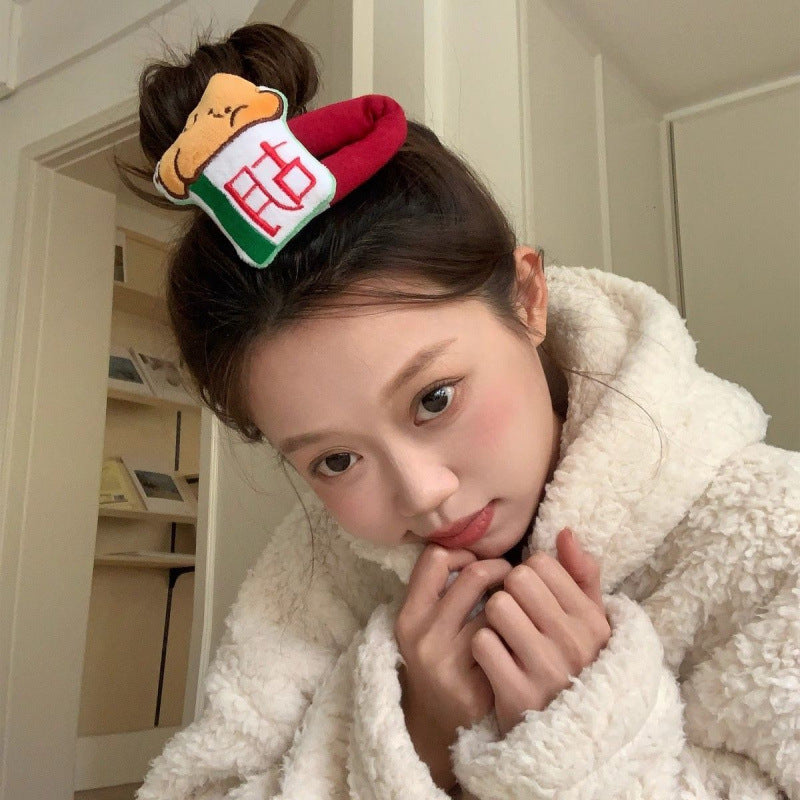 Cartoon Doll Hair Clip - Colorful Mahjong & Chinese Character Design, Hairpin Accessory