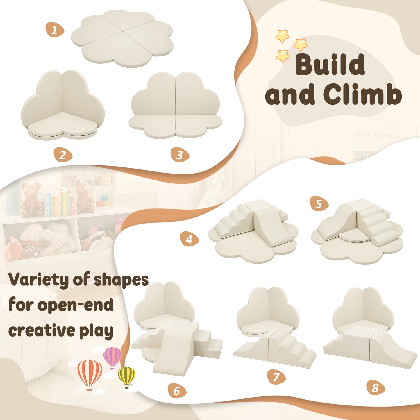 Soft Foam Block Play Structures Climbers For Child Development,
