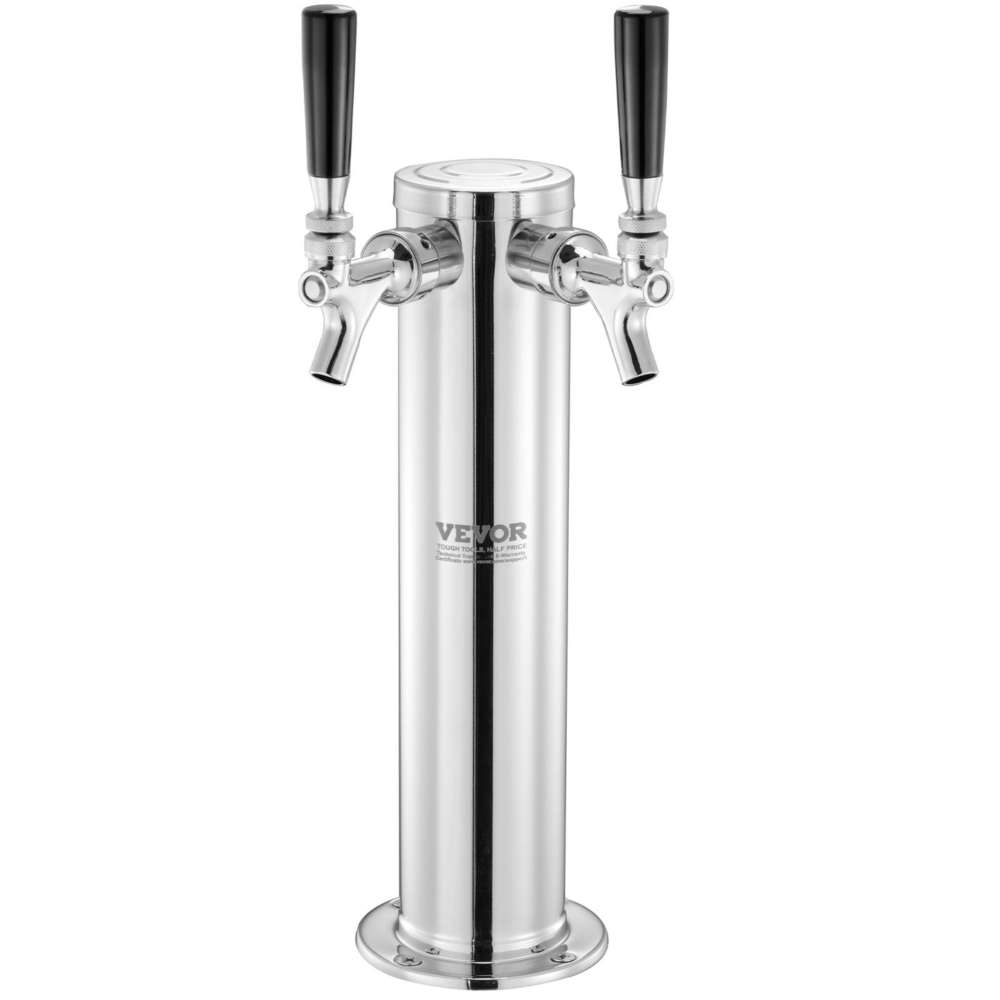 Stainless Steel Dual Tap Draft Beer Tower Dispenser Kit