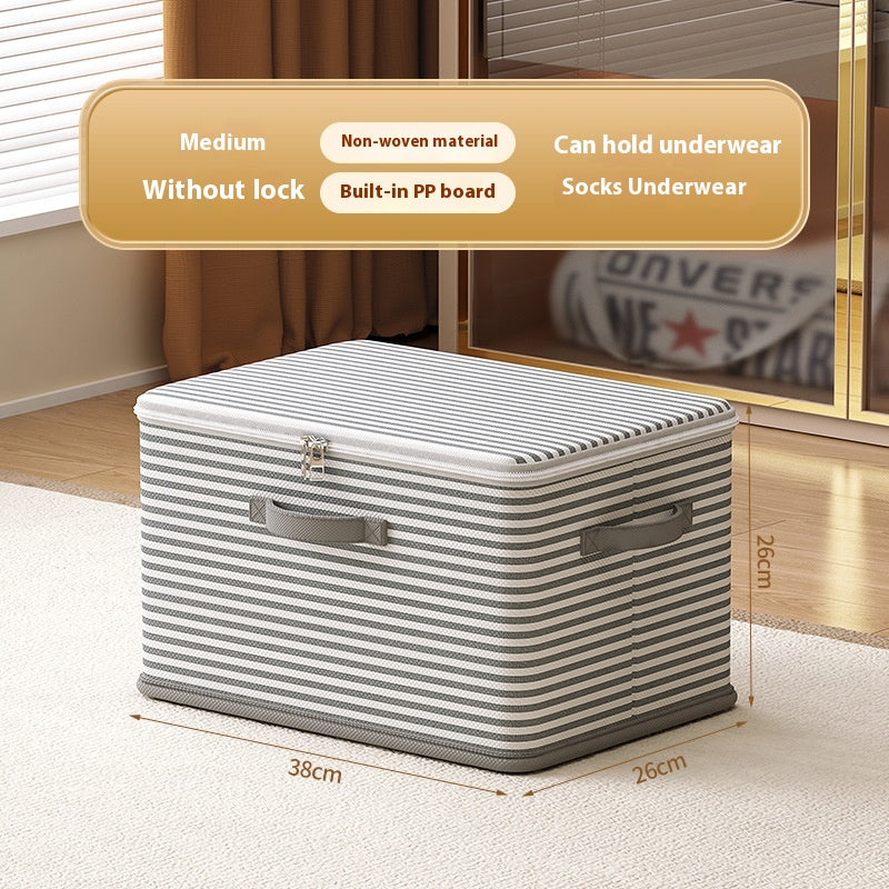 Large Lockable Clothes Storage Box with Handles for Home Organization