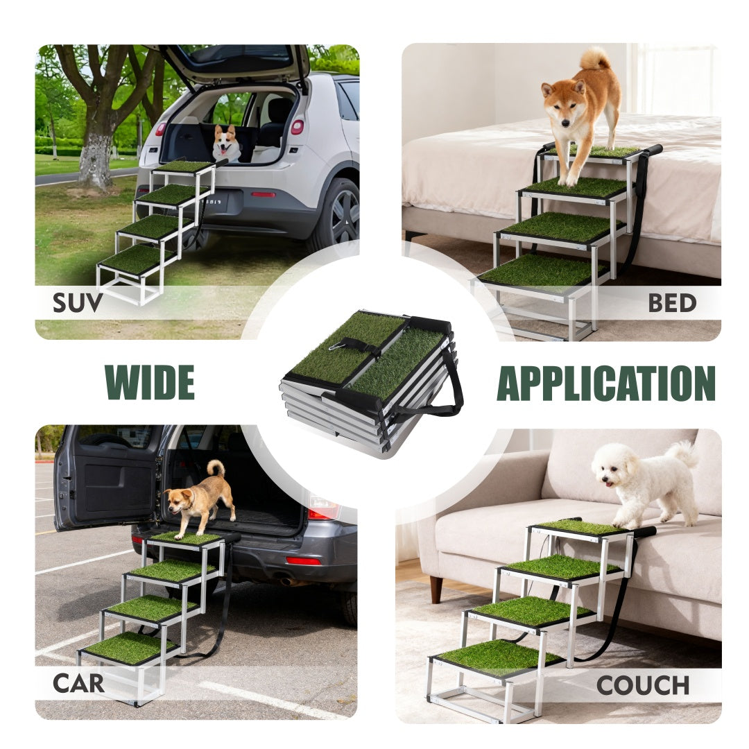 Foldable Dog Ramp for Cars SUVs Trucks Large Dogs Non-Slip Support Lightweight