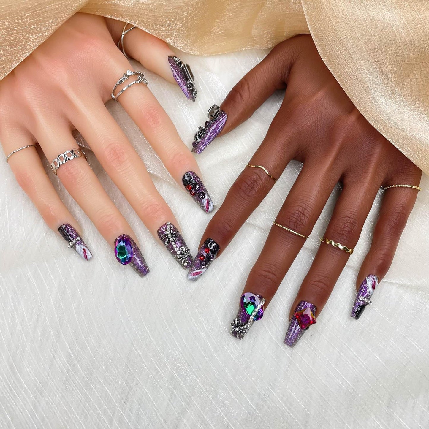 Short Press-On Nails - Gradient Handmade Acrylic Fake Nails Set