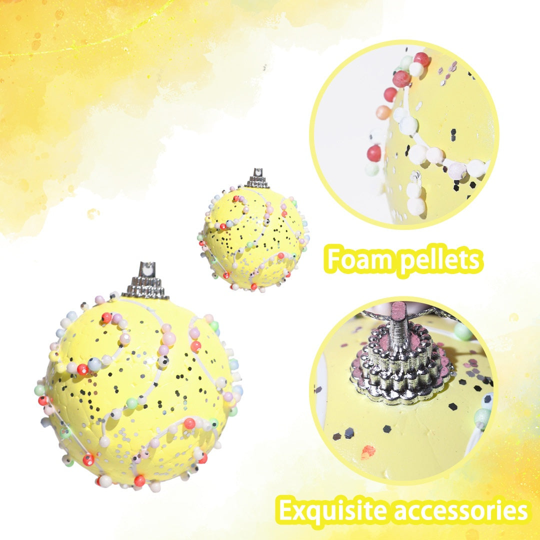 Christmas Color Macaron Ball Candy Set - Festive Foam Ornaments 6cm & 8cm