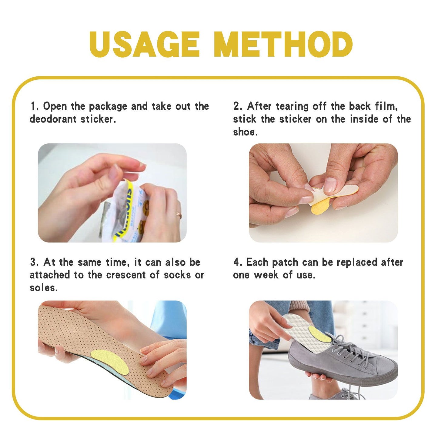 Shoe Deodorizing Sticker - Odor Absorbing Foot Sweat Patch
