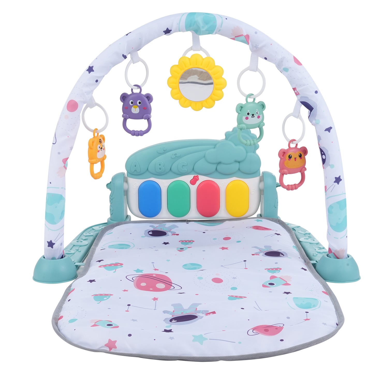Musical Baby Play Mat with Piano Keyboard & Detachable Toys