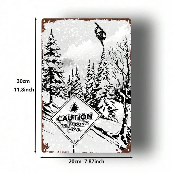 Metal Snowboard Wall Art Sign - 8x12 Decorative Plaque
