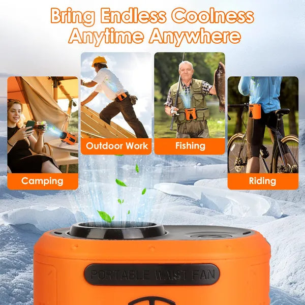 5-in-1 Portable Waist Clip Fan with Flashlight - Hands-Free Cooling
