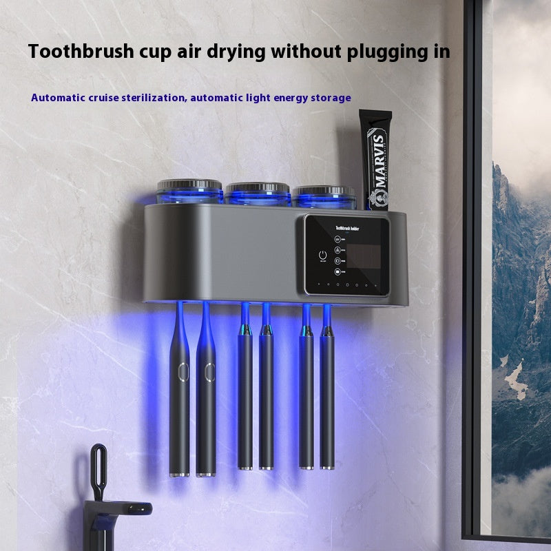UV Toothbrush Sterilizer Storage Box with UV Sanitization and Multiple Cups